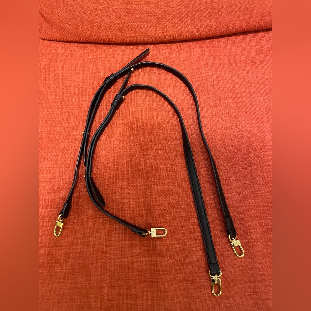 Louis Vuitton ( Palm Spring  Black Leather Strap with Gold Accents